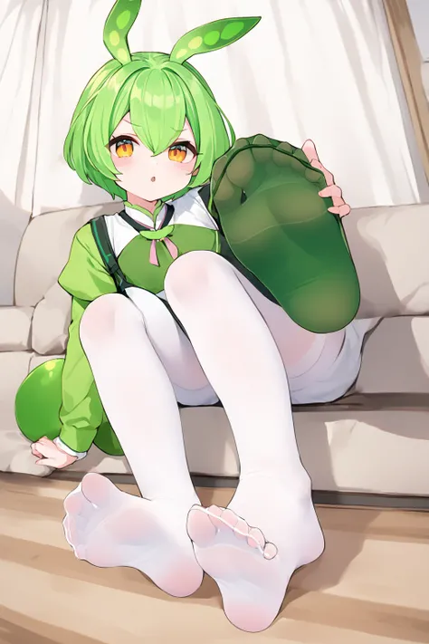 score_9, score_8_up, score_7_up, BREAK source_anime,masterpiece, best quality, highly detailed,absurdres, anime,highres,8k, shadow,uncensored, indoors, simple background, home, full body, sitting, feet, soles, toes, foot focus, 1girl, zundalora, pantyhose,...