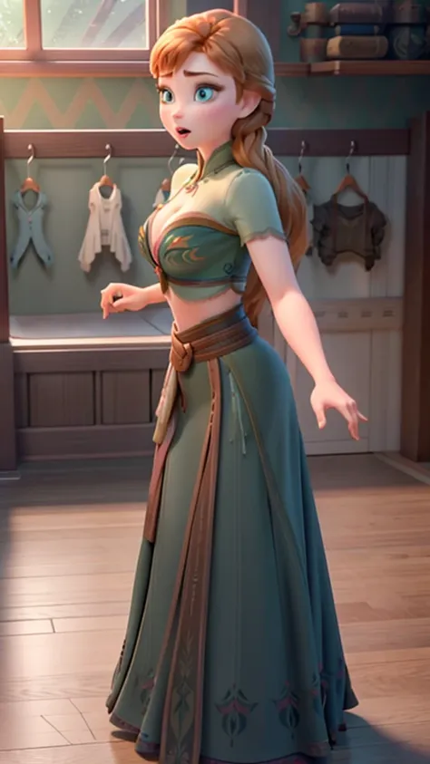 Photo of Anna of Arendelle Opening her clothes and showing her huge breasts 