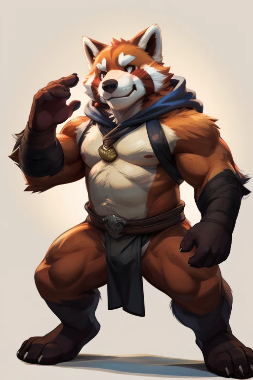 male, red panda, hi-res, good graphics, great anatomy, anatomically correct, (by dangpa, nullghost)