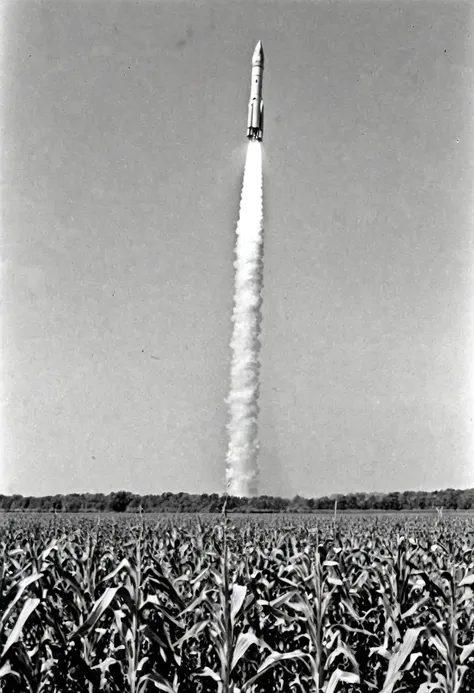 A young corn rocket was launched to intercept the intercontinental ballistic corn that had flown over the city.