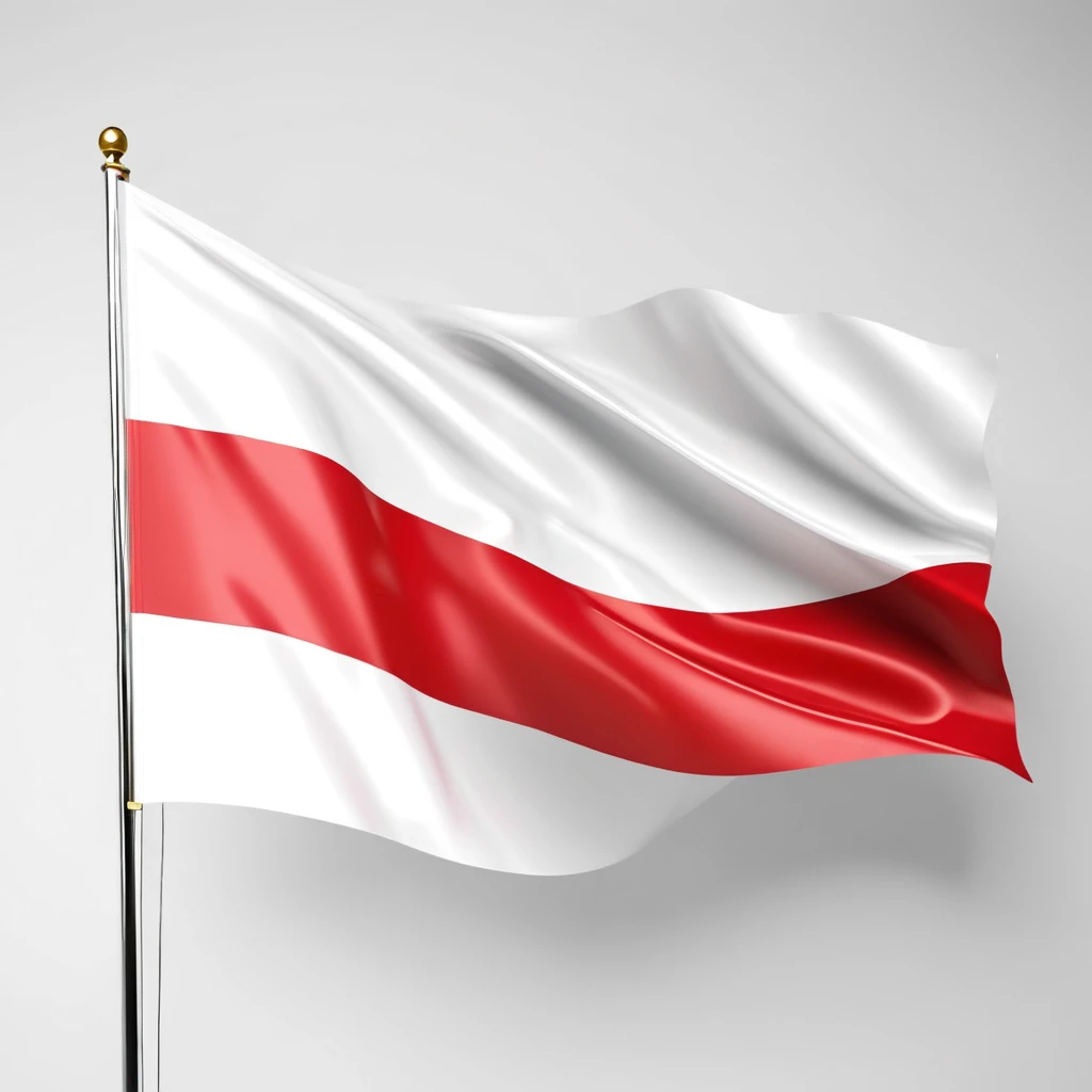 indonesia flag, on white background, high-angle photo, soft light, 3d render, wide angle shooting, raw