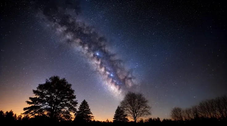 Milky white clouds and trees in the distance々, 空のmilky way, 空にはmilky wayがある, Night Skyの写真, Astrophotography, 晴れたNight Skyに, Night Sky, Stars above々, 澄んだ雄大なNight Skyに, stars in Night Sky, Old Sky, milky way, Visible stars and planets, Night Sky