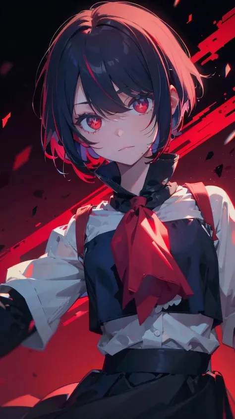 A short bob-haired, red-eyed