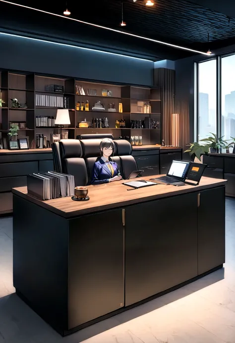 Blueprint of the general manager&#39;s office，simple，hyundai，Sofa，humanistic care，technology company，reception，Atmospheric，Can give customers a strong feeling.