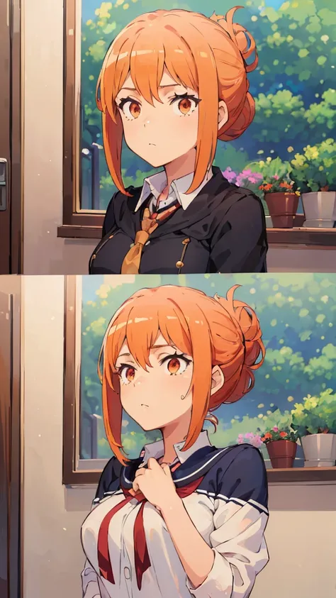 (Highest quality, 8K, masterpiece :1.3),Mrs. Yuigahama,ガハMom, As I expected, my youth romantic comedy is wrong。, One woman,Bun Hair,30 years old,Mom,Orange Hair,nsfw,