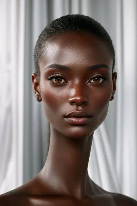 beautiful human-like alien women with dark red skin-color