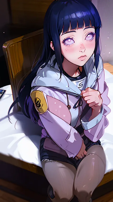 a close up of a person sitting on a chair with a coat, a manga drawing inspired by Miwa Komatsu, trending on pixiv, shin hanga, hinata hyuga, hinata hyuga from naruto, ecchi anime style, ecchi style, realistic , in anime style, anime full body illustration...