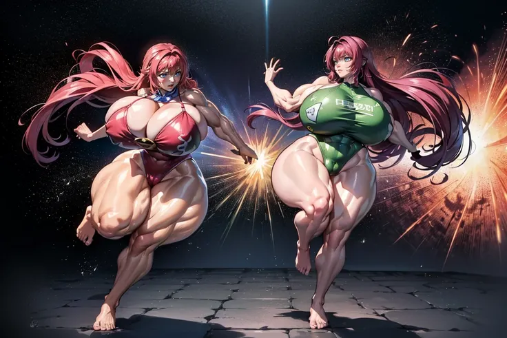 (Private 4K)、(High resolution:1.2)、(High freshness:1.2)、、(Whole Body Ezbian:1.2)、(Two Women:1.6)、((Women with exaggerated large physiques))、(Huge breasts with intense movements:1.2)、abnormally developed muscles,,Barefoot woman, , Big arms、(Huge muscles:1.4...