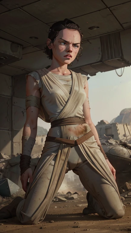 daisy ridley face 8k resolution, masterpiece 1.3, ultrarealistic face, slim athletic physique, small flat breasts, round ass, ca...