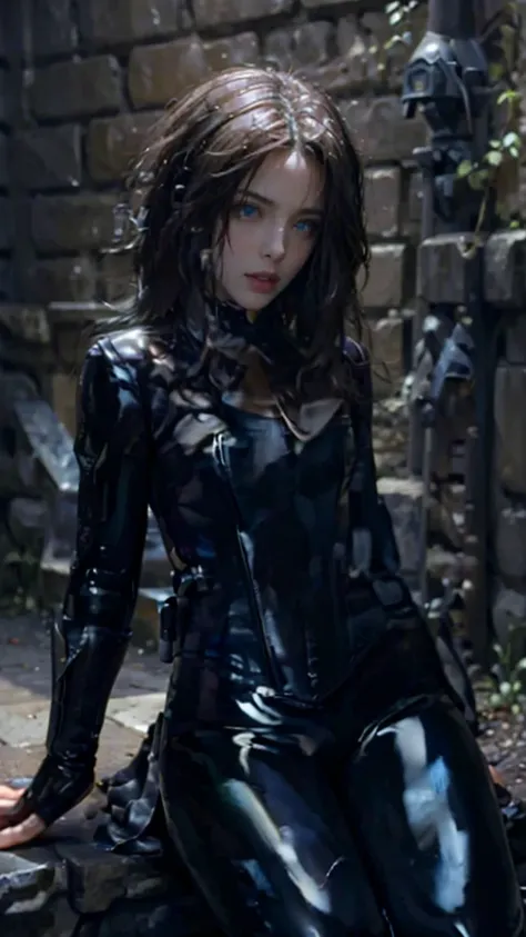 (masterpiece), best quality, expressive eyes, perfect face, Ganjar, underworld, 
Zipper, latex bodysuit, black hair, vampire fang, HD, sitting, leather corset, blue eyes, British, gun, legs, wet, holster, leather boots, selfie, sweating slime, gloves, pink...