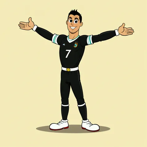 (rubber_hose_character:1.3) cartoon,cristiano ronaldo