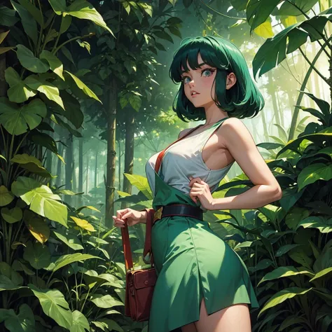 ((Masterpiece)), highly detailed, anime jungle, 70s anime style, 70s anime cartoon characters, 