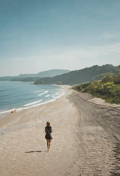 Beach with woman 