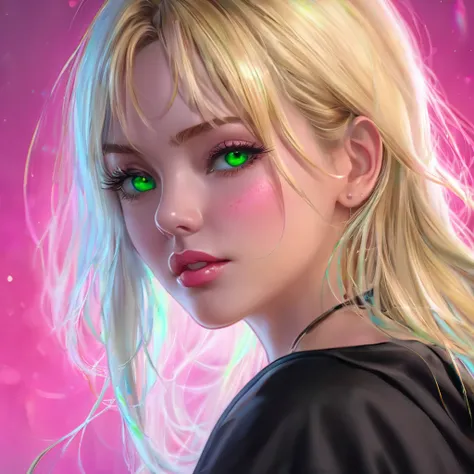 Oral rape of the woman blonde hair green eyes and pink batm and a black top, realistic art style, RossDraws portrait, Artgerm portrait, Anime realistic artstyle, 4K realistic digital art, 4K realistic digital art, 8K Artgerm Bokeh, DeviantArt Artstation CG...