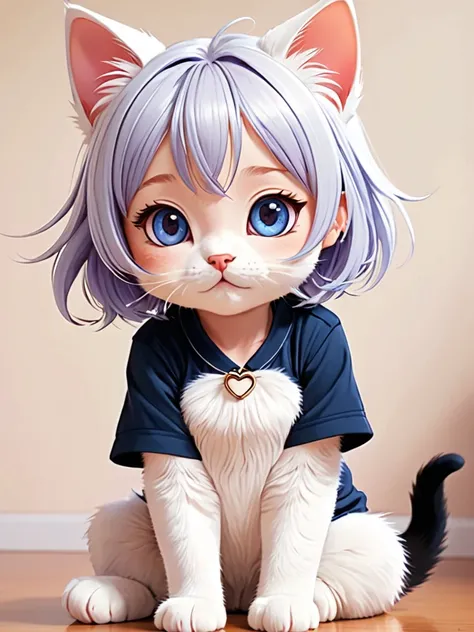 anime style, a cartoon cat, cute