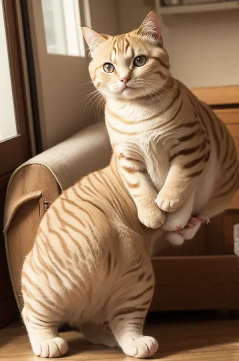 Fat tabby Siamese cat 
