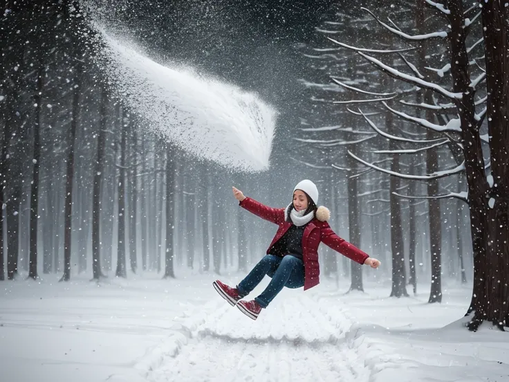 create an image of just falling flakes