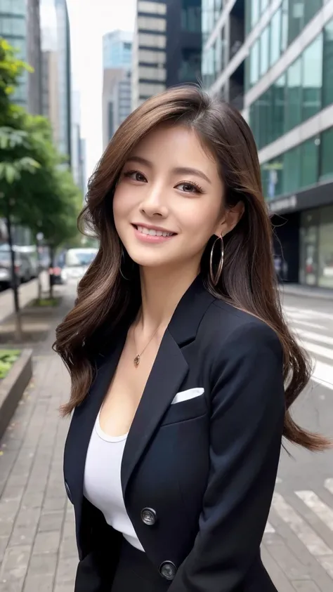 (Highest quality、8K、masterpiece:1.3)、Beautiful woman with perfect figure:1.4、((Dark brown super long hair))、24-years-old、((Office lady at a top company))、170cm tall and a dynamic body、Russians and Japan mixes、Beautiful Face、Athletic build and muscular、Wear...