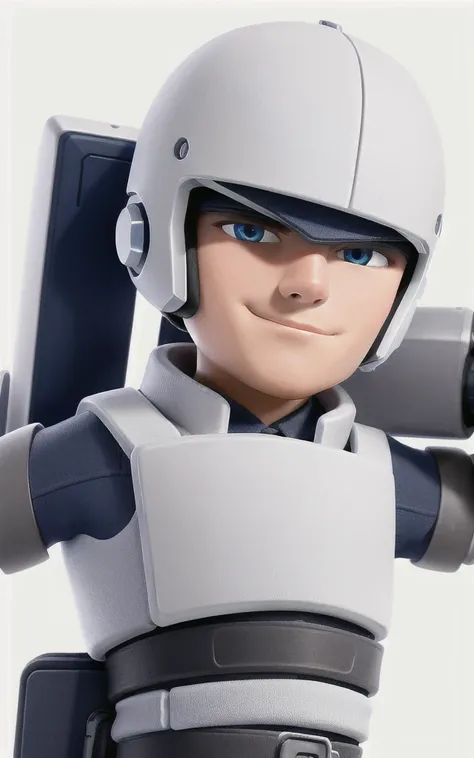 create a pfp of  futuristic  boy .white background