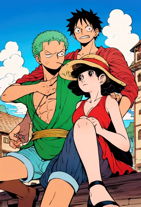 Luffy one piece junto a Zoro full HD 