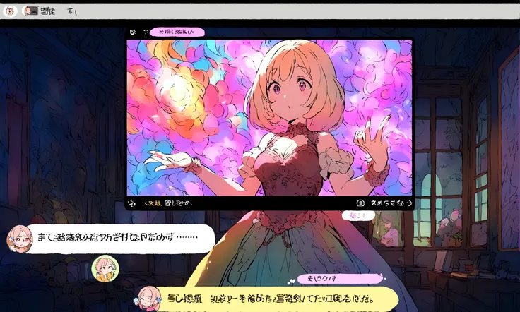 The screen shows an anime character labeled “milfy mom” in a chat interface. The protagonist hesitates but eventually starts typing.