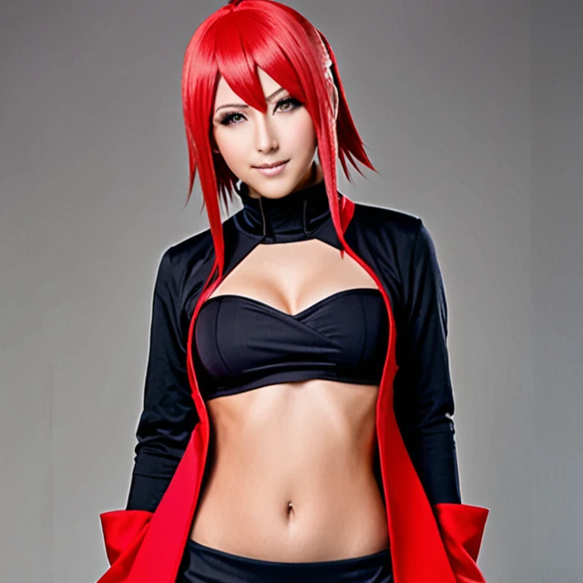 Cosplay com roupa da akatsuki, hot woman, shorth hair, Linda, without wig, human hair