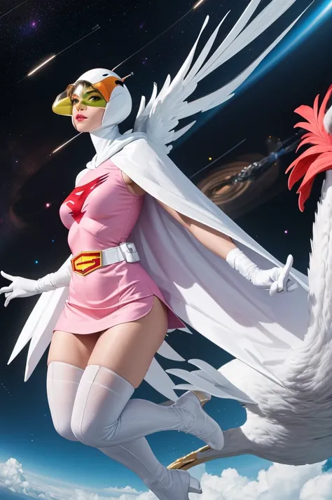 ((masterpiece)),((Highest quality)),((High resolution)),((Highly detailed CG Unity 8k wallpaper)), Outdoor, Day, Upper Body, View your viewers, alone, Concentration, break, 
Year_Classic_Jun_Gatchaman_myself, Jun the swan, 
One girl, lips, Green Eyes, lips...