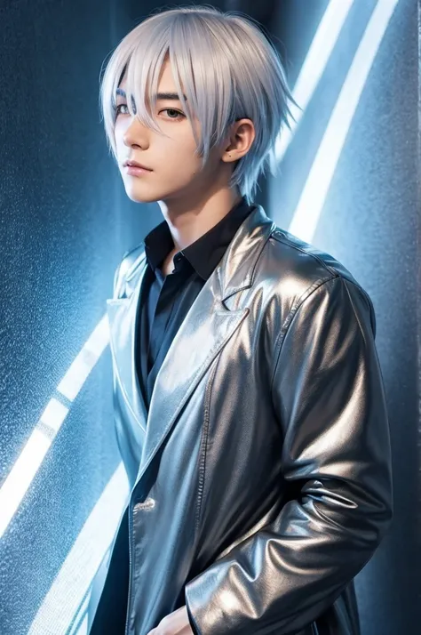 Anime man silver hair