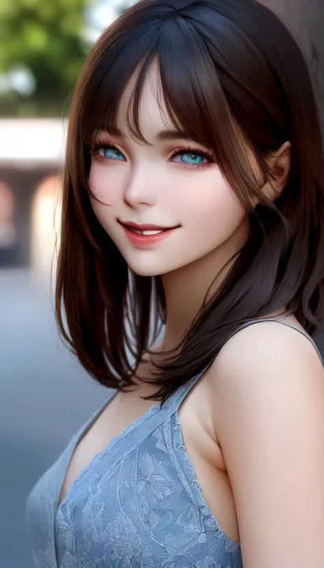 masutepiece, Best Quality, Illustration, Ultra-detailed, finely detail, hight resolution, 8K Wallpaper, Perfect dynamic composition, Beautiful detailed eyes, Womens Fashion Summer,Medium Hair,Small breasts natural color lip, Bold sexy poses,Smile,Harajuku、...