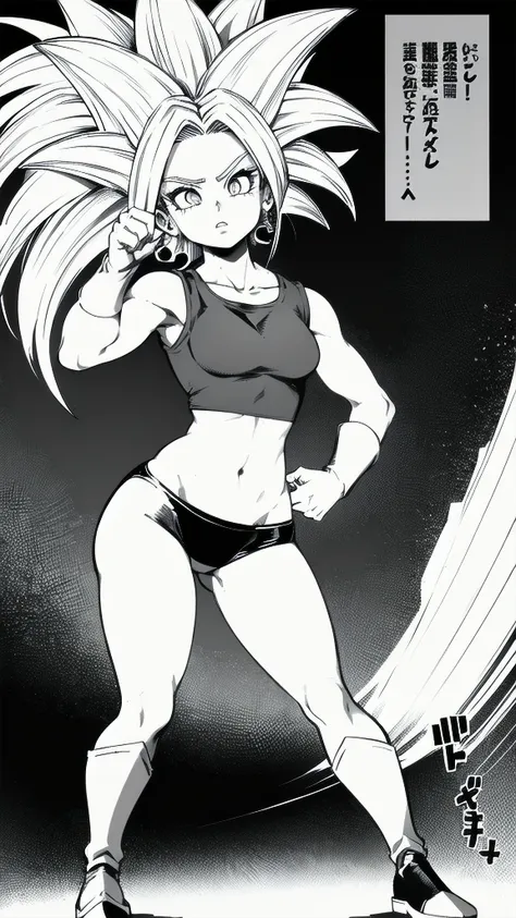 Kefla
Solo . Simple background , manga style , Fitgirl , Lineart , sfw , monochrome,greyscale,comic , Standing , Normal pose , sensual , Safe for work , fullbody , kefla_dragonball,jewelry, earrings, crop top