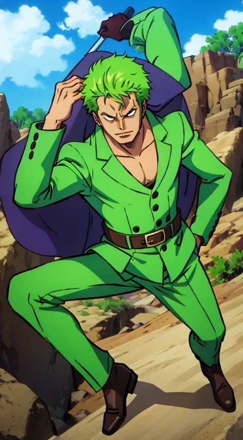 Male super hero with green suit