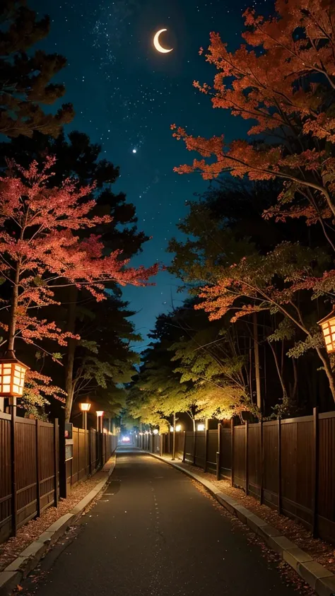 Official Art, Ancient Japan, treeTSakura Streets, (Lots of Fireflies), (Night), (Moon), (Star), Lights, Beautiful Landscapes, Epic Landscapes, Realistic Lights, Masterpiece, High Quality, Beautiful Graphics, High Detail , Global Illumination, Unreal Engine...