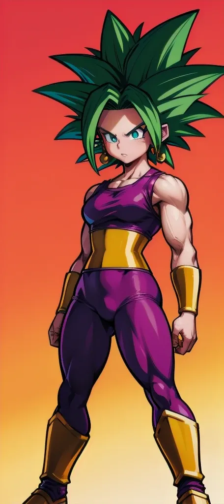 kefla
solo . simple background  , muscular , lineart ,  fullbody , kefla_dragonball,jewelry, earrings,