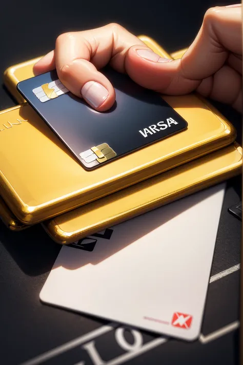 no people, black credit card, credit card, gold writing 