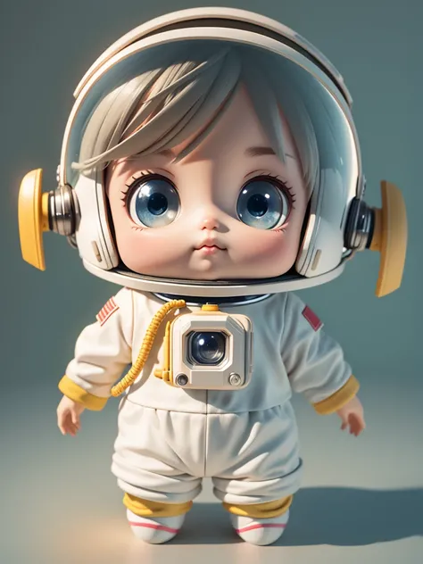 There is a little doll with helmet and helmet, cute 3d rendering, little astronaut looking up, portrait anime space cadet boy, cute 3d anime boy rendering, cute detailed digital art, male explorer mini cute boy, 3d rendering stylized, 3d rendered character...