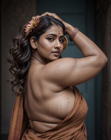 Looks like Meera Jasmine, sensual shoot, sensual ravishing spicy hot beauty, beautiful gorgeous round face, Extremely gorgeous, round face, shoot for a famous cosmetics brand, shoot for top health magazine cover Page, bold photoshoot, bold looks, body posi...