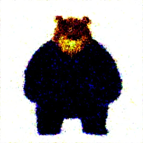 Pixelart generates an image of a bad bear, in gangster clothes, whole body, White background.