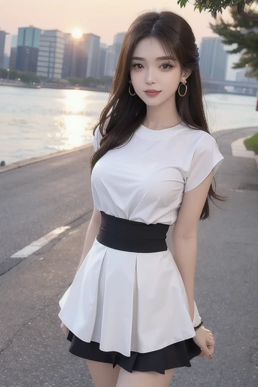 1 beautiful girl, Sad girl, Long Hair, 18-year-old, A beautiful face without blemishes, Rosy Face, Earrings, Brown eyes, Thin eyebrows, The most thorough makeup is the eyelashes, Pink lipstick, lips , Elegant smile, The breasts are full and round, Slim wai...