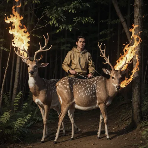 Saint Humberto, 1.200, patron saint of hunters, deer on fire