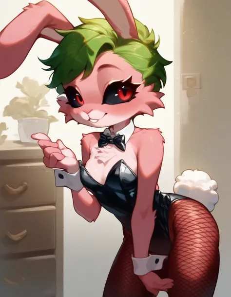 score_9, score_8_up, score_7_up, score_6_up, score_5_up, score_4_up, BREAK rating_explicit, source_furry, solo female rabbit, posing sexy, good hand, five fingers, furry, 1girl, rabbit, anthro, detailed face, standing,((transparent bunnysuit)),(((Black Scl...