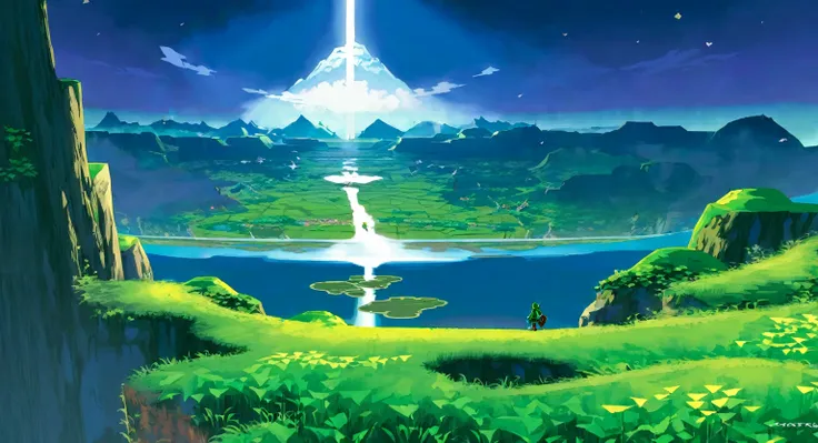 scenery, legend of zelda scenery, beautiful, fantasy