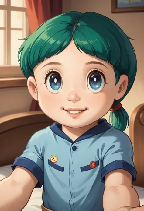 score_9, score_8_up, score_7_up, rating_safe, cute young boy, ropple, blue eyes, green hair, cute face, very smail, light smile,...