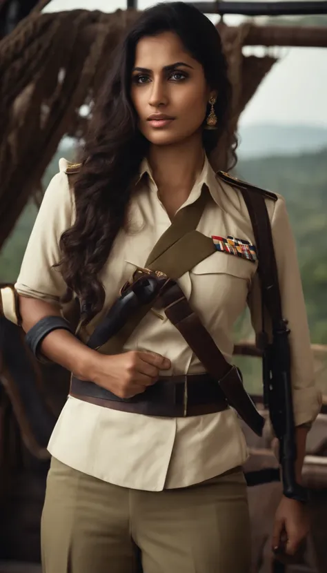 Captain Asha  (ship commander) 28 years old, average height, athletic body, Brunette skin, expressive eyes, a lieutenant in the colonial security force. decided, disciplined, and loyal. 
