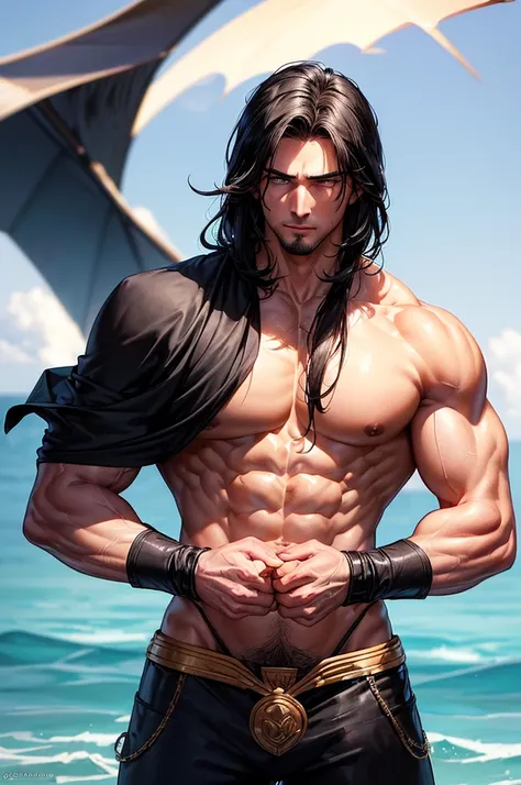 ((Best Quality)), ((Masterpiece)), (detailed) sex(masculine) species(Human) Age(21) sexual attraction(Heterosexual) body(high 1.97 cm, Muscular Very defined, bicep 60 cm with large muscular and defined arms, About 37 cm with large testicles, extremely defi...