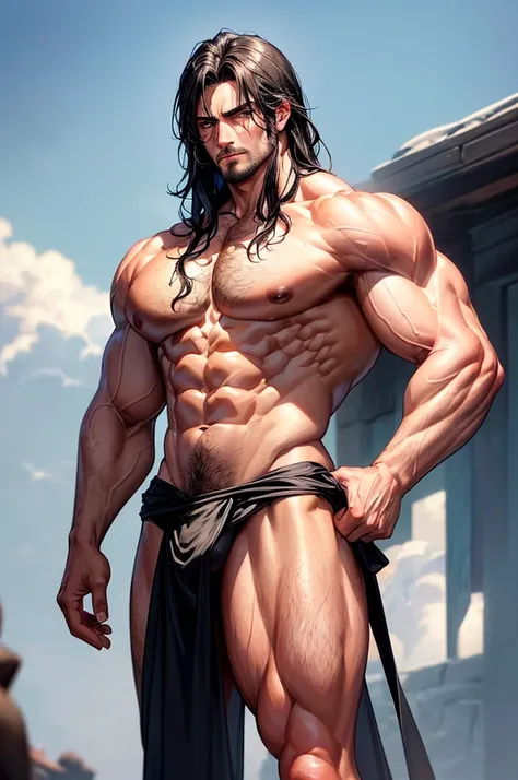 ((Best Quality)), ((Masterpiece)), (detailed) sex(masculine) species(Human) Age(21) sexual attraction(Heterosexual) body(high 1.97 cm, Muscular Very defined, bicep 60 cm with large muscular and defined arms, About 37 cm with large testicles, extremely defi...