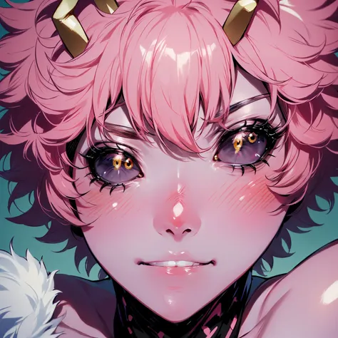 (best quality:1.3), (4k quality), 1 mature woman, mina ashido by boku no hero, , ((detailed face)), (blush), whole body,