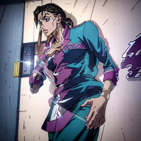 Yuki tsukumo, jojos bizarre adverture style anime,1girl