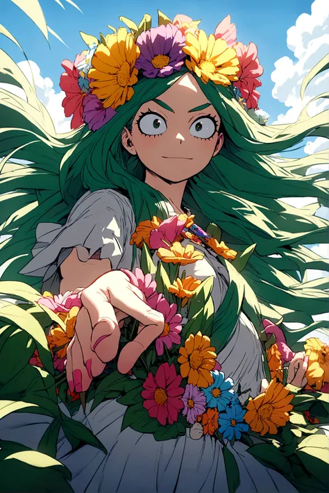 My hero academia, girl with flower based power, long hair