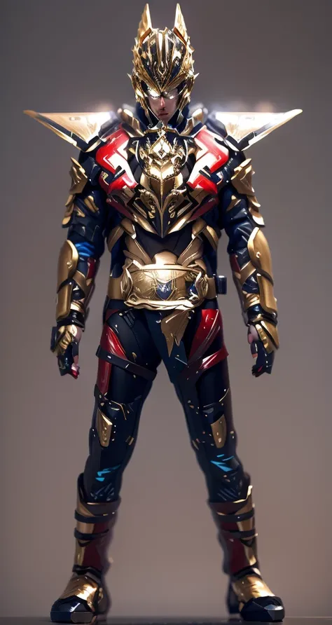 With an imperial sparkling effect，The color changes to red and gold，Some red and gold（Ensure its layering and armor texture，Red as main color，Add some gold for decoration，Add some transparent texture）