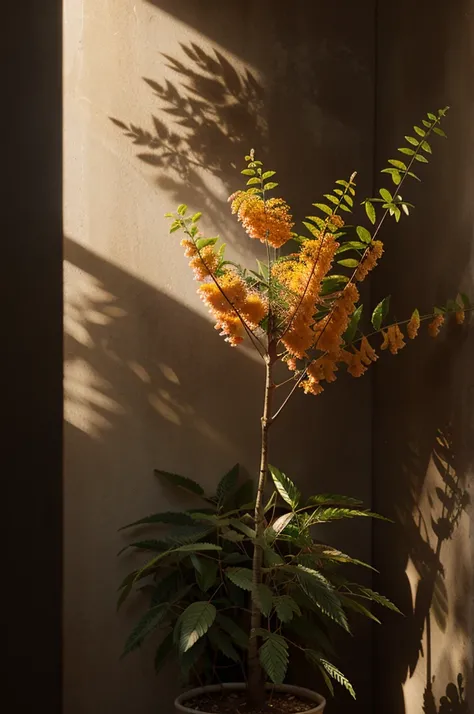 Mimosa pudica plant in the wild exposed to sunlight and beautiful